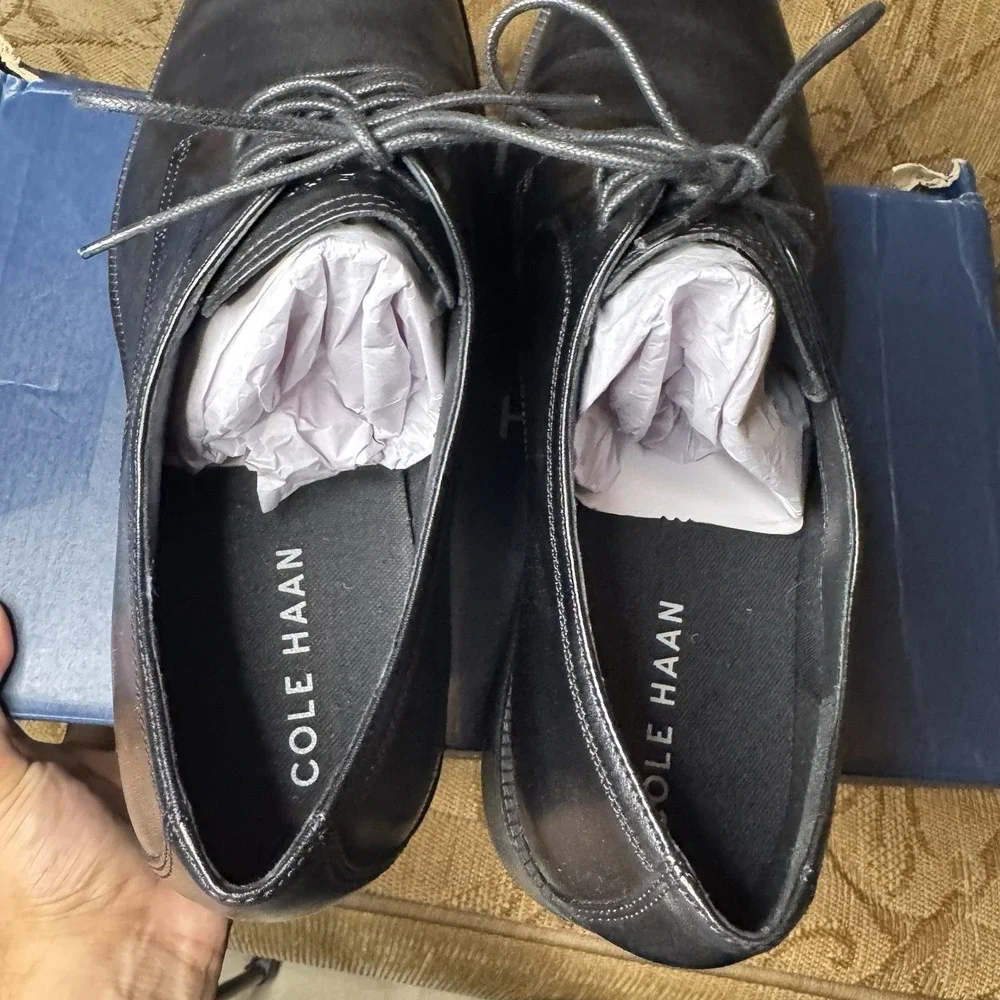 Cole Haan Mens Modern Classics Plain Toe Oxfords Black - Size 13- C38446‎ BLACK